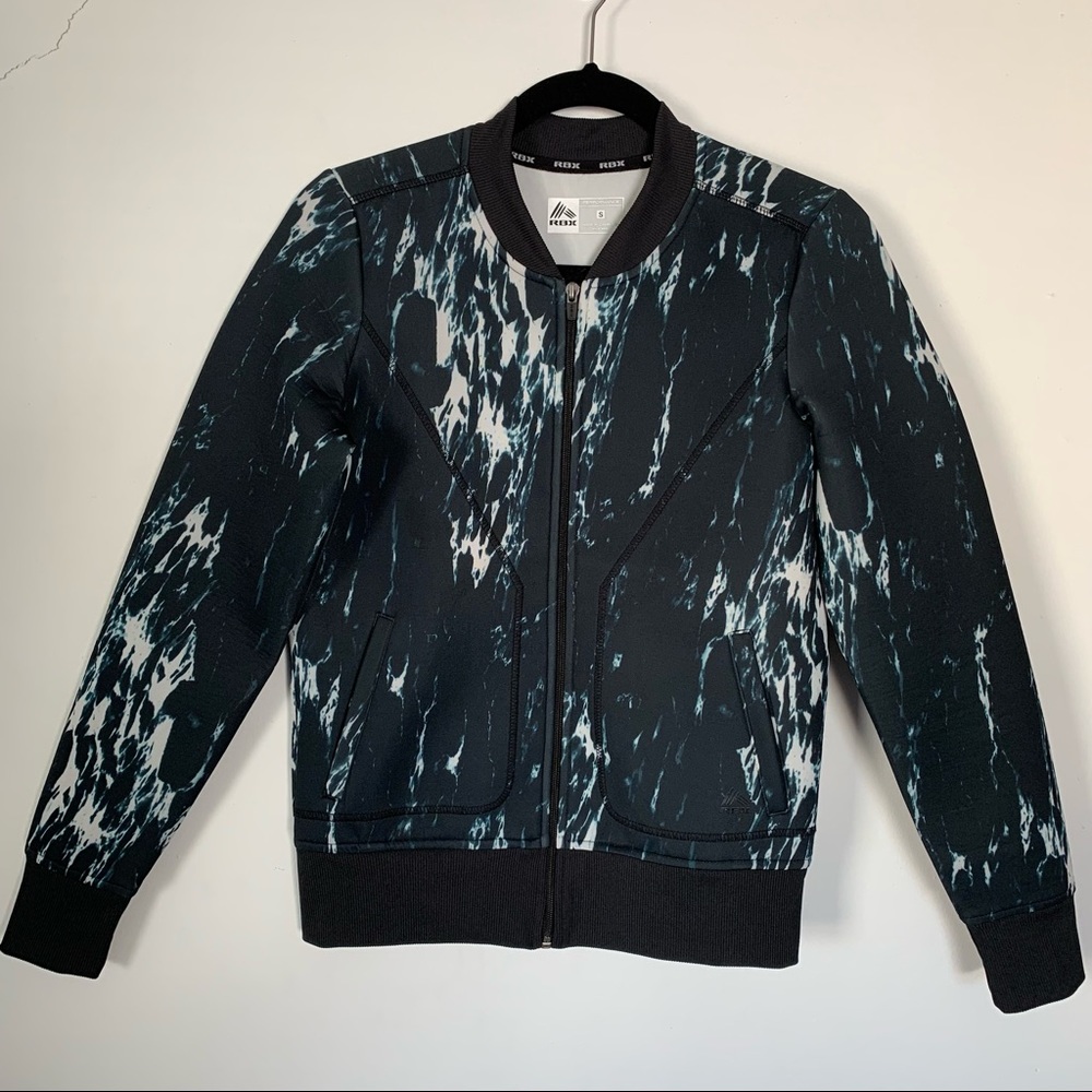 RBX Black/White/Blue Lumen Scuba Neoprene Bomber Performance Jacket
